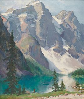 MARION BOYD ALLEN, (American, 1862-1941), Moraine Lake, Banff, 1927 