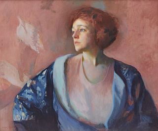 FREDERICK ANDREW BOSLEY, (American, 1881-1942), Girl in Blue, 1923