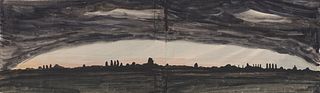CHARLES EPHRAIM BURCHFIELD, (American, 1893-1967), Night Landscape