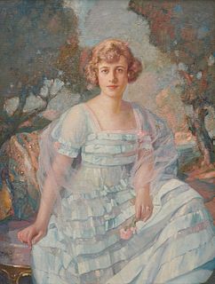 RICHARD EDWARD MILLER, (American, 1875-1943), Portrait of a Young Woman