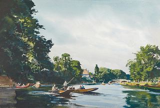 OGDEN MINTON PLEISSNER, (American, 1905-1983), On the River Avon, Stratford-upon-Avon, 1944