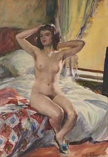 JOHN WHORF, (American, 1903-1959), Seated Figure (Myrna Loy), 1923
