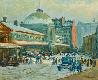ARTHUR CLIFTON GOODWIN, (American, 1864-1929), Quincy Market, Boston