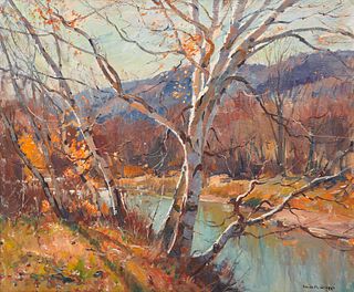 EMILE ALBERT GRUPPE, (American, 1896-1978), Birch Trees, 1965