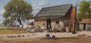 WILLIAM AIKEN WALKER, (American, 1838-1921), Cabin Scene