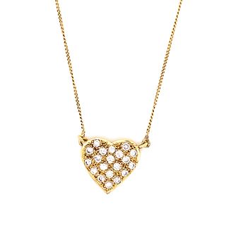 18k Diamond Heart Necklace