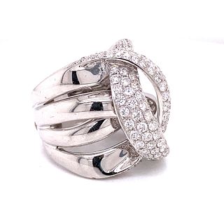 18k Diamond Crossover Ring