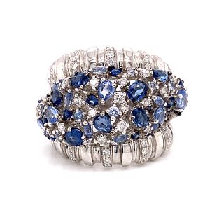 18k Diamond Sapphire Cocktail Ring