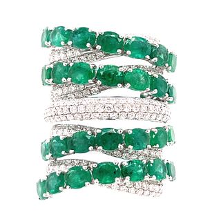 18k Diamond Emerald Ring