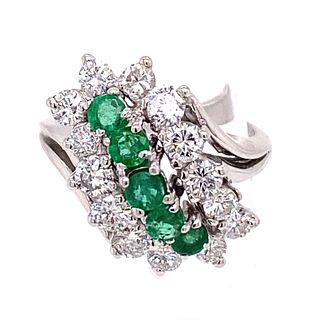 1970â€™s 18k Diamond Emerald Ring