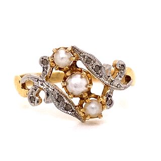 1920â€™s 18kÂ  Pearl Diamond Ring