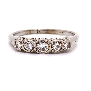 18k 5 Diamond 1920â€™s Ring
