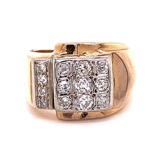 18k Retro Diamond Chevalier Ring