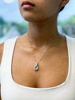 14k Diamond Pear Shape Pendant