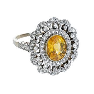 18k Yellow Sapphire & Diamond Rosetta Ring
