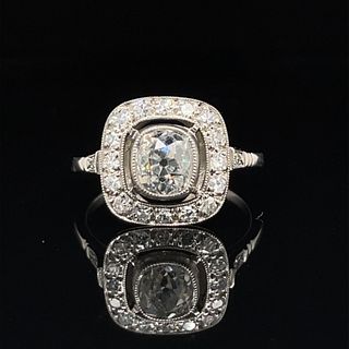 Platinum Old Mine Diamond Ring