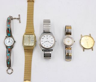 Group of Assorted Quartz Watches with Sterling 