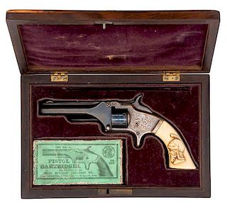 Cased S&W Model 1, Second Issue Revolver 