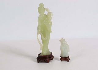 Two Carved Jade Figures