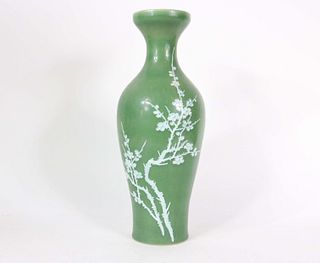 Chinese Celadon Glazed Baluster Vase