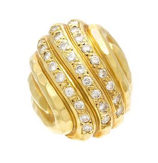 * An 18 Karat Yellow Gold and Diamond Ring, Henry Dunay, 9.40 dwts.