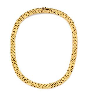 * An 18 Karat Yellow Gold Double Row Wheat Chain Necklace, Marchisio, 32.80 dwts.