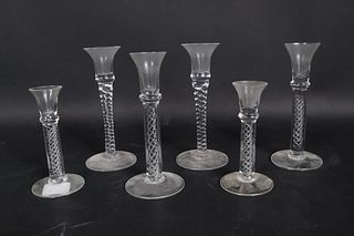 Group of Twisted Glass Tapersticks