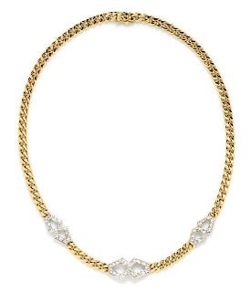 An 18 Karat Gold and Diamond Necklace, Gucci, 23.20 dwts.
