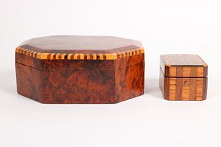 Two 19th C. Inlaid Wood Boxes