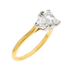 * An 18 Karat Yellow Gold and Diamond Ring, 2.70 dwts.