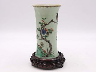 Chinese Celadon Ground Beaker Vase, Kangxi Period