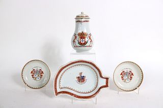 Group of Four Chinese Export Armorial Tablewares