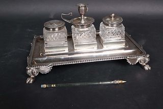 George III Wrought Silver Ink Stand