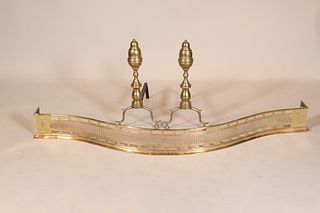Pair of Federal Cast Brass Andirons