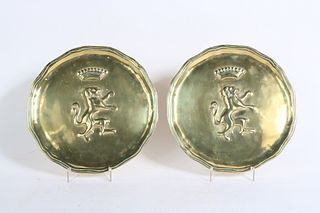 Pair of Georgian Style Cast Brass Chargers