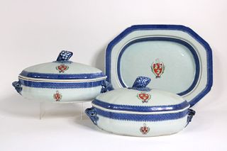 Pair of Large Vegetable Dishes and Covers
