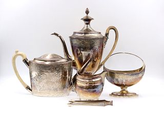 George III Sterling Teapot and Coffeepot, 18th C.