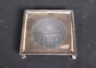 George III Wrought Silver Square Salver, 18th C. 
