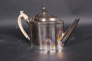 English Silver Teapot, Hester Bateman, 18th C. 