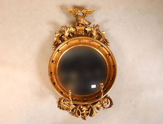 Neoclassical Style Giltwood Convex Mirror