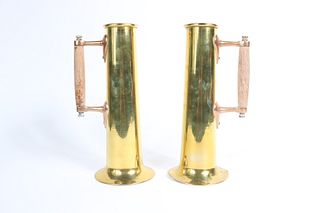 Matched Pair of 19th C. English Brass Vessels