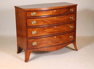 Federal Inlaid Mahogany Bowfront Chest of Drawers