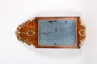 Baroque Walnut and Parcel-Gilt Mirror