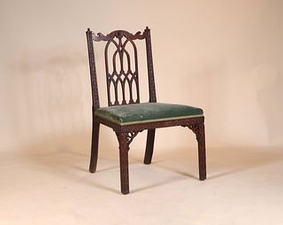 George III Mahogany Gothic-Splat Side Chair