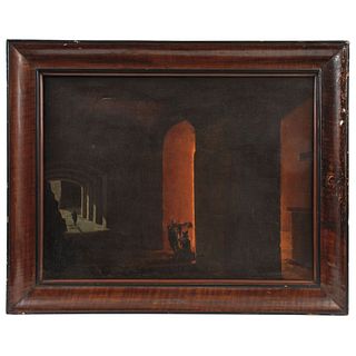 A LA MANERA DE HORACE VERNET (FRANCIA 1789-1863) VISTA NOCTURNA DE CALLE Óleo sobre tela 51 x 68 cm | IN MANNER OF HORACE VERNET (FRANCE 1789-1863) VI