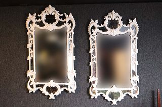 Pair of George III Style White Painted Mirrors