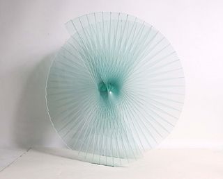 Green Glass Twirl Sculpture, Runstadler Studios