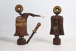Two Limousin Abstract Cast Iron Sculptures
