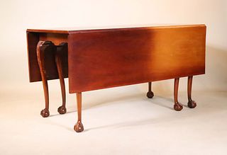 Chippendale Style Six-Leg Drop-Leaf Dining Table