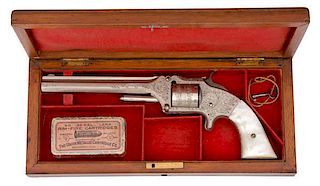 Cased Factory Engraved S&W Model 2 Old Model Revolver 